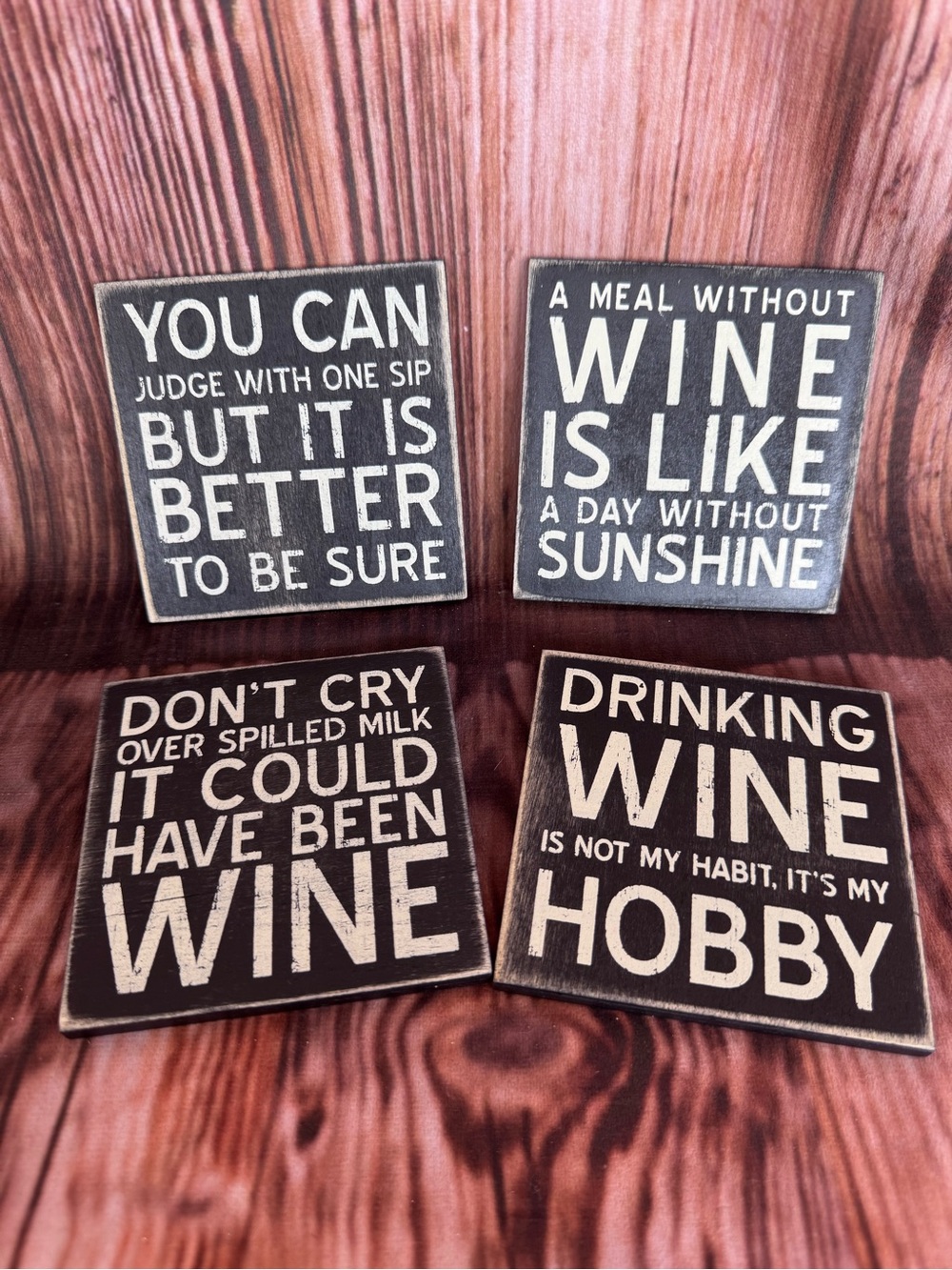 Primitives by Kathy Box Sign Coasters - Wine